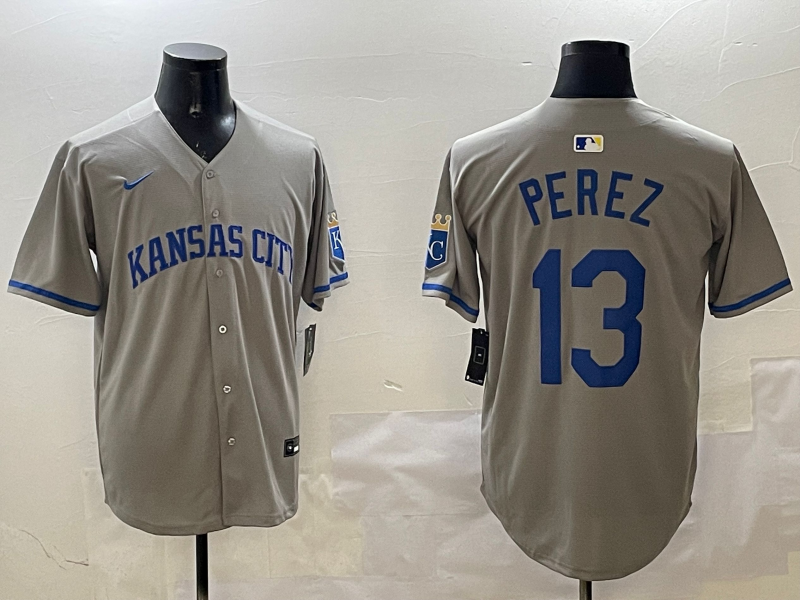 Men's Kansas City Royals Salvador Perez Gray Limited Player Jersey baseball jersey product view 1