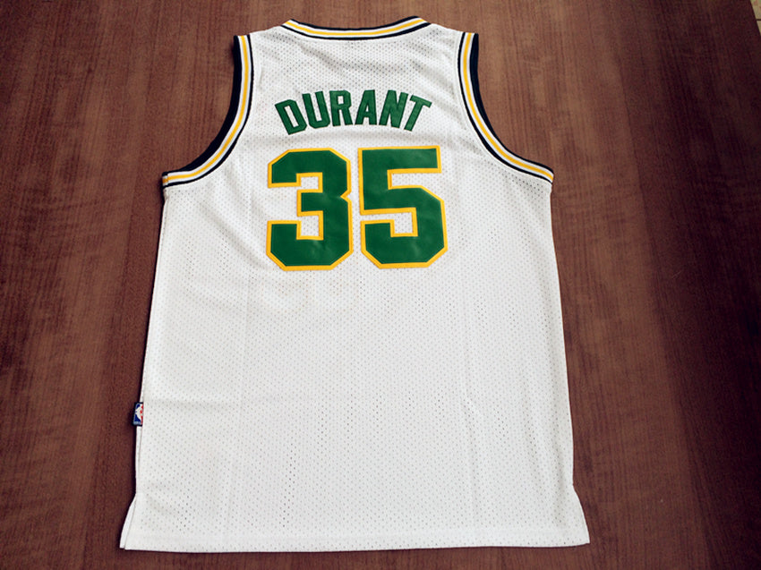 SuperSonics No. 35 Durant Retro White Premium Mesh basketball jersey product view 2