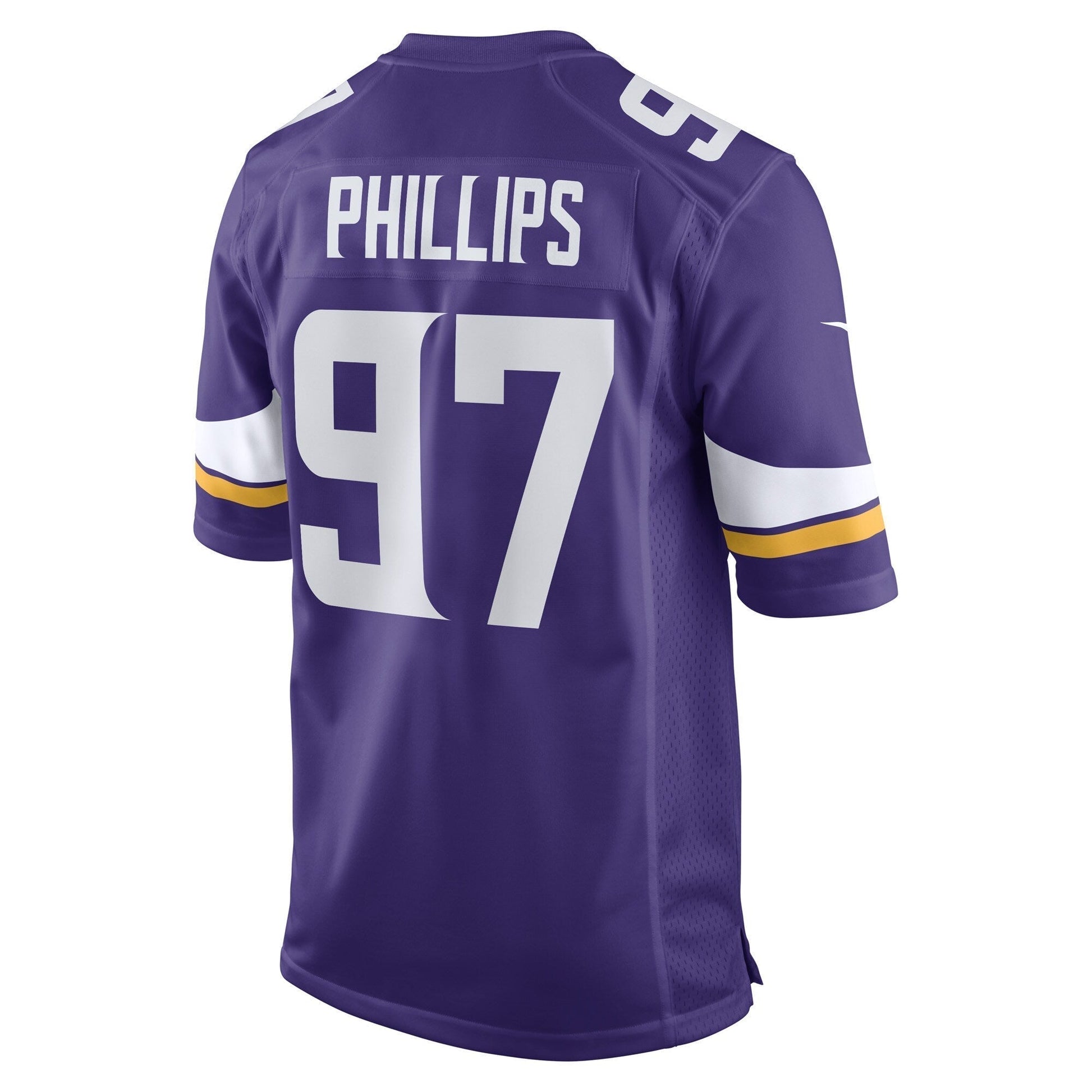 Harrison Phillips Minnesota Vikings Game Jersey - Purple football jersey product view 3