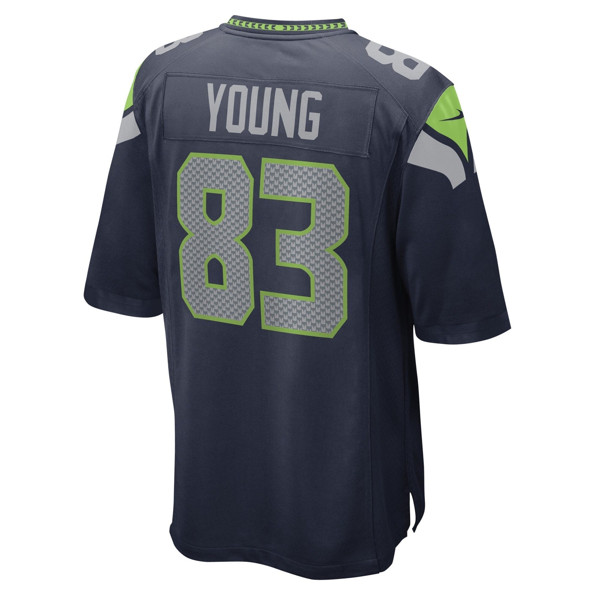 Dareke Young Seattle Seahawks Game Jersey - College Navy football jersey product view 3