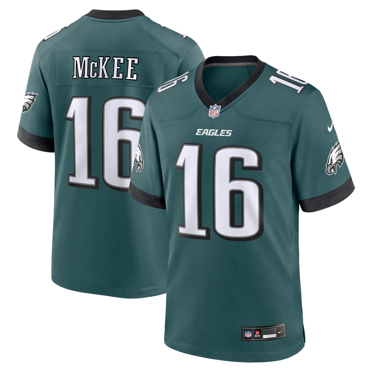 Tanner McKee Philadelphia Eagles Team Game Jersey - Midnight Green football jersey product view 1