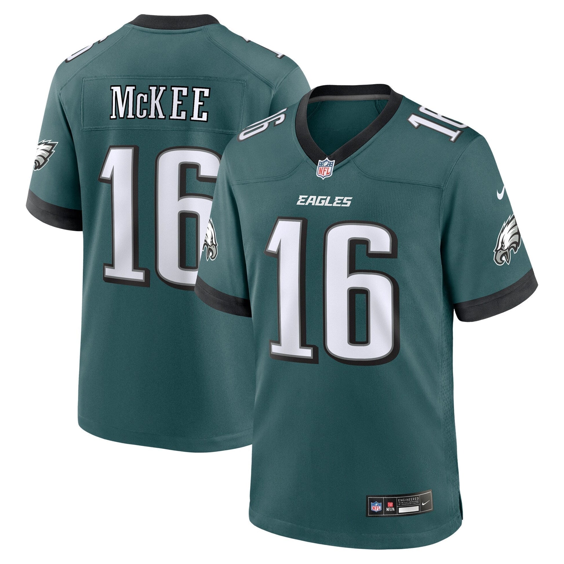 Tanner McKee Philadelphia Eagles Team Game Jersey - Midnight Green football jersey product view 1