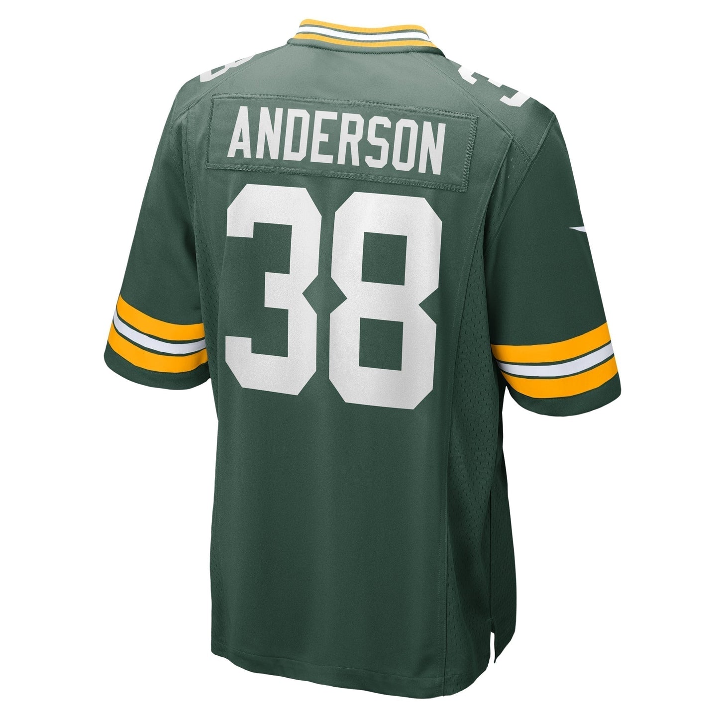 Zayne Anderson Green Bay Packers Team Game Jersey - Green football jersey product view 3
