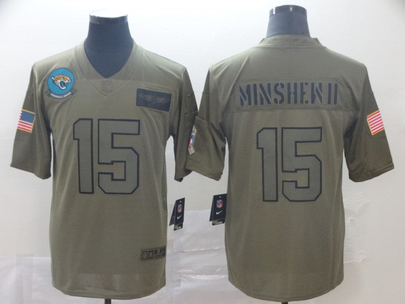 Men's Jacksonville Jaguars Gardner Minshew II #15 Brown Game Jersey1 football jersey product view 1