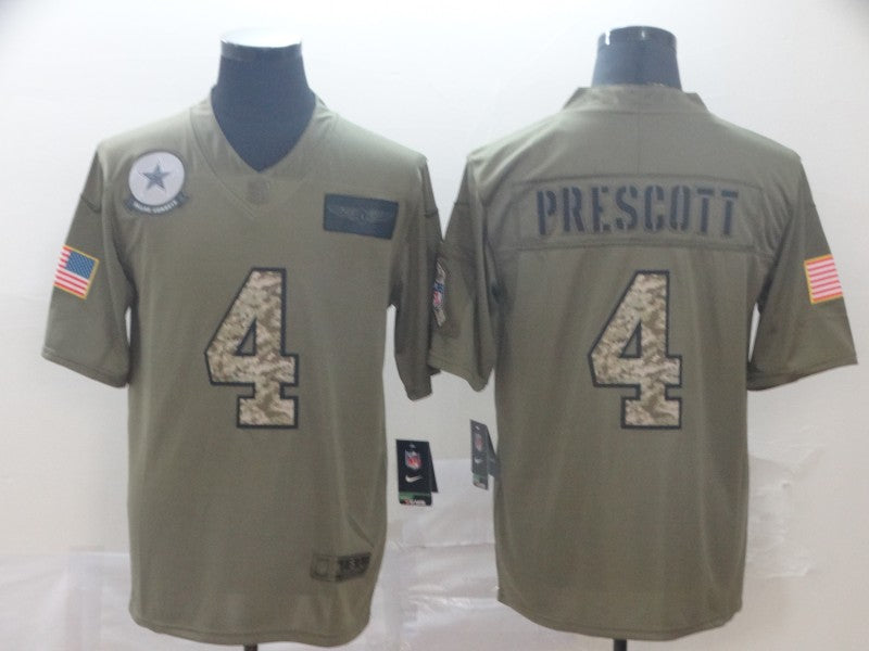 Men's Dallas Cowboys Dak Prescott #4 Brown Team Game Jersey1 football jersey product view 1
