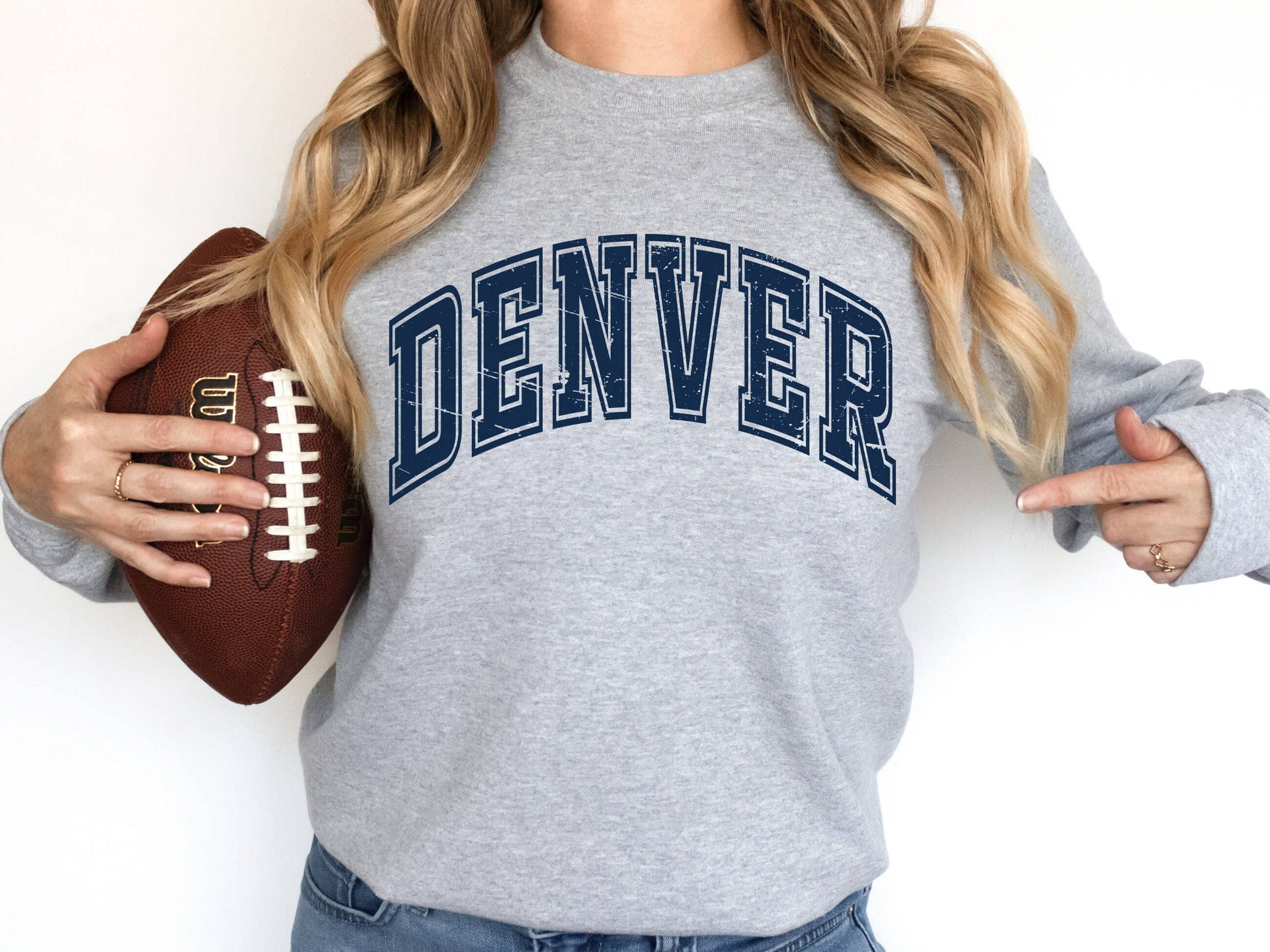 Denver Vintage Football T-Shirt - Trendy Retro Fan Apparel Unisex T-shirt, Sweatshirt, Hoodie, Long Sleeve Tee - T-Shirt, Sweatshirt, Hoodie