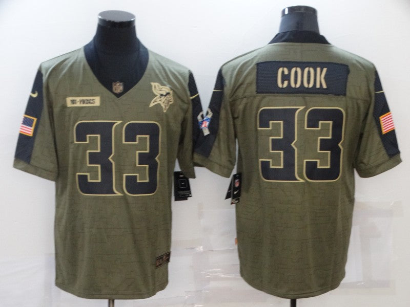 Men's Minnesota Vikings Dalvin Cook Brown Player Game Jersey football jersey product view 1