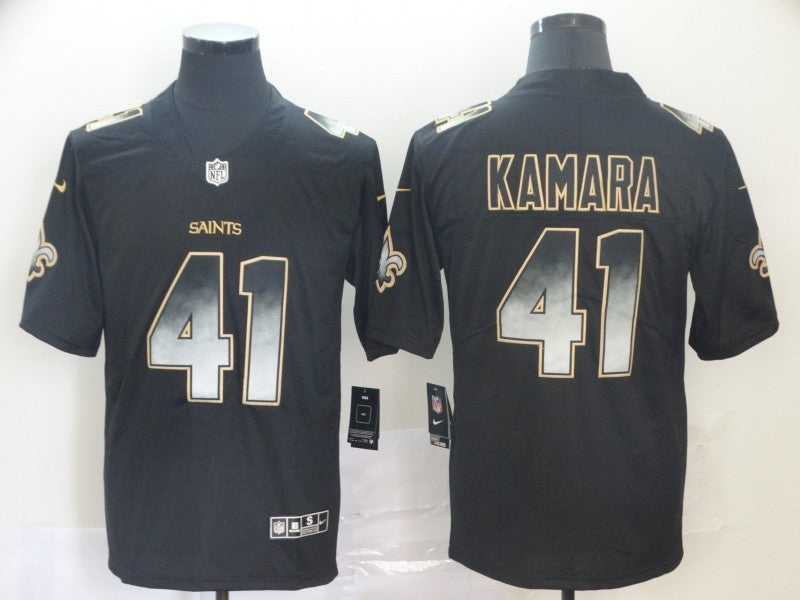 Men's New Orleans Saints #41 Alvin Kamara Black Authentic Game Jersey1 football jersey product view 1
