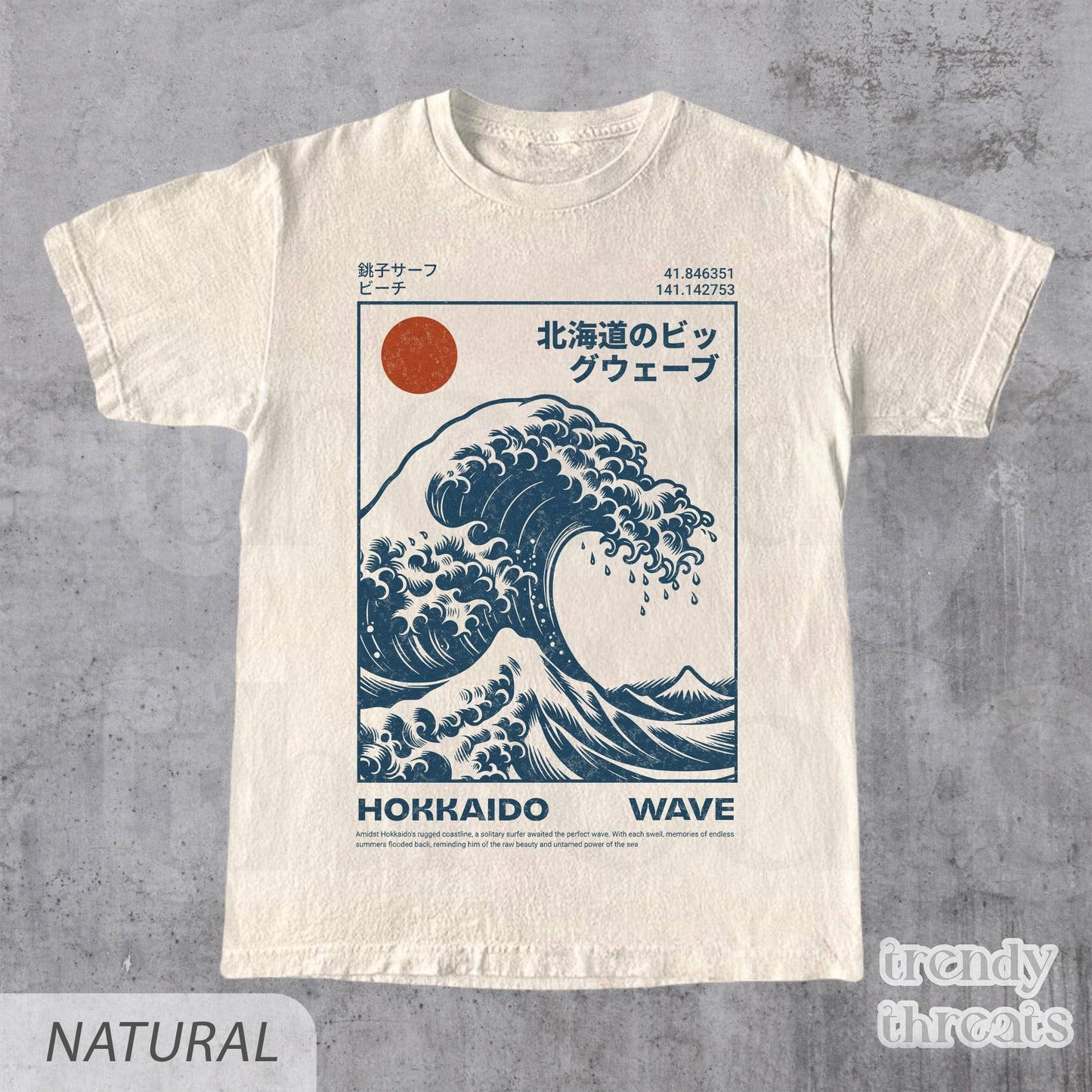 Vintage Japanese Wave Surf T-Shirt Unisex T-shirt, Sweatshirt, Hoodie, Long Sleeve Tee - T-Shirt, Sweatshirt, Hoodie