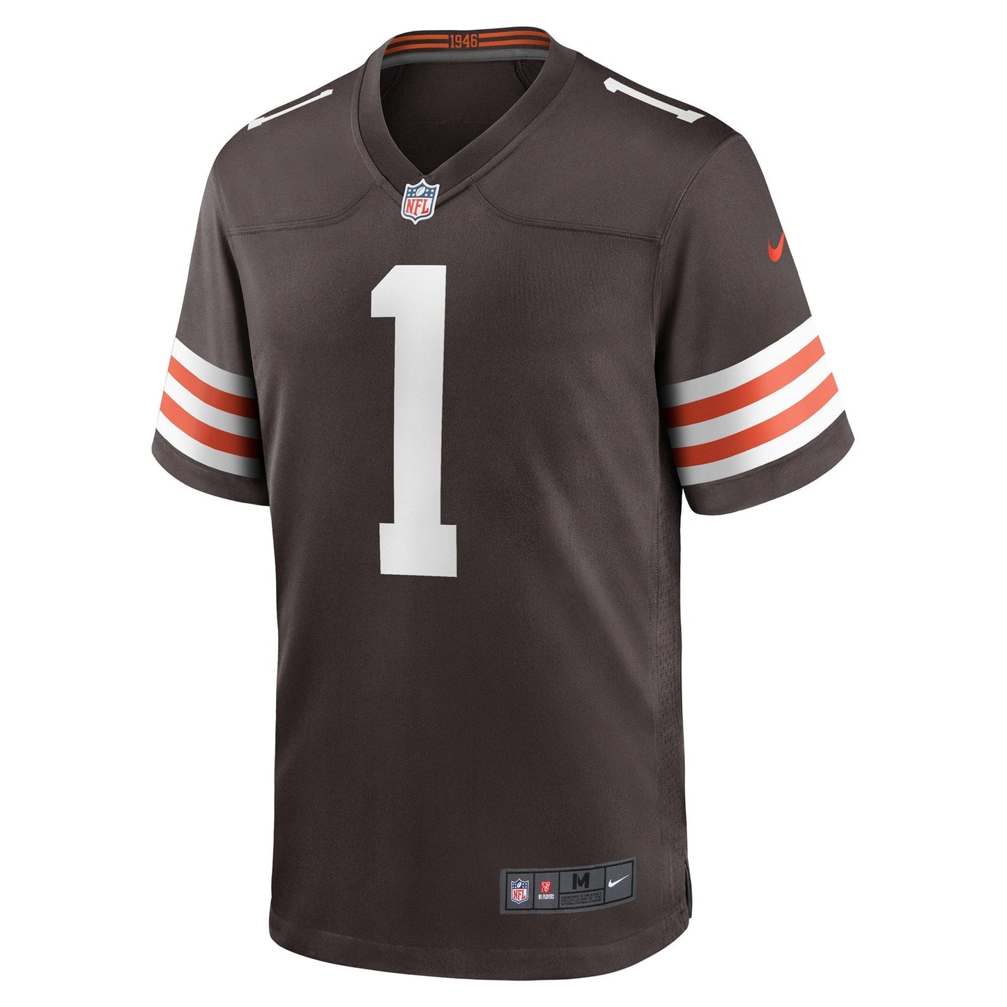 Number 1 Groom Cleveland Browns Game Jersey - Brown football jersey product view 2