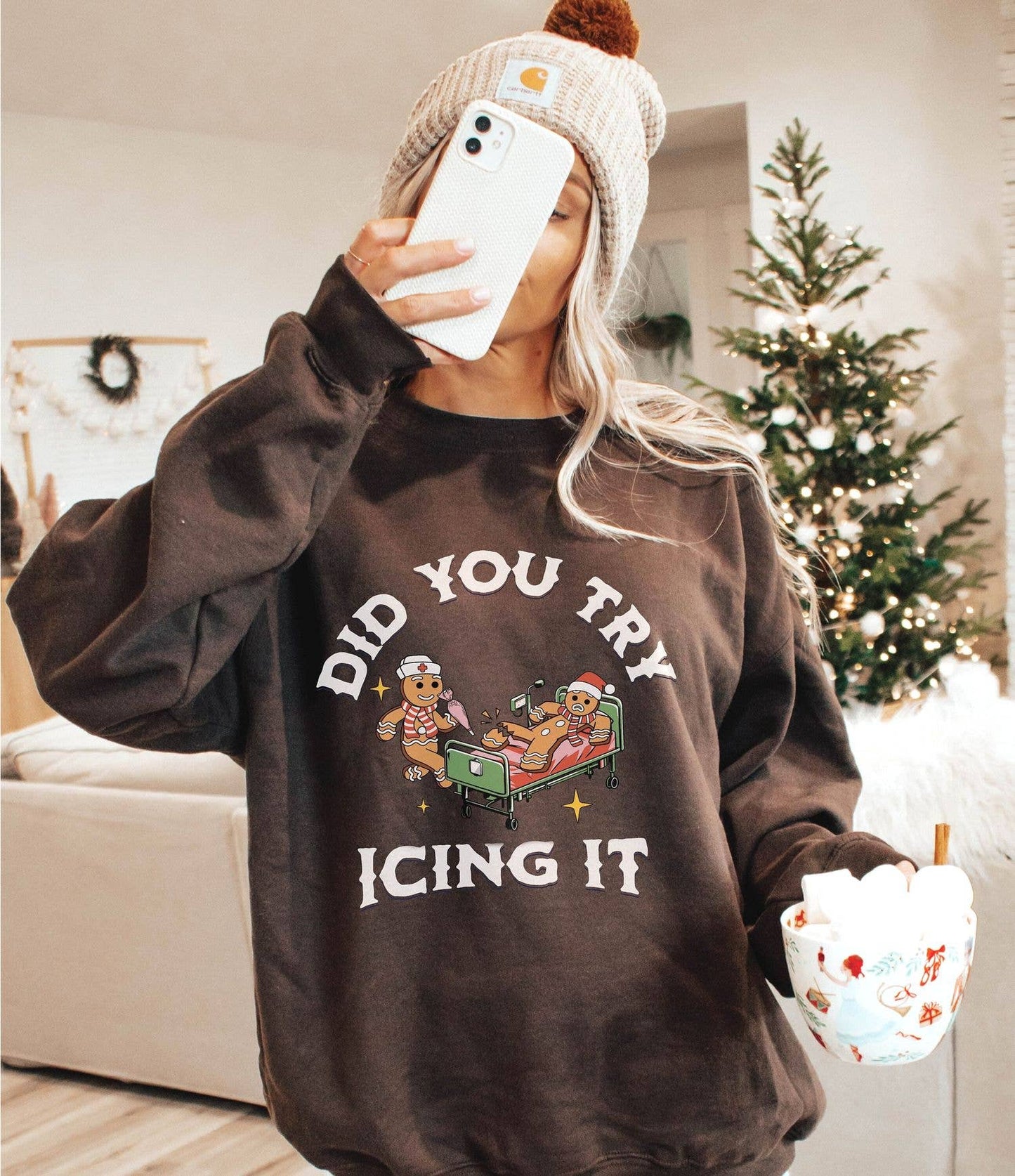 Did You Try Icing It  Funny Nurse Christmas Sweatshirt Unisex T-shirt, Sweatshirt, Hoodie, Long Sleeve Tee - T-Shirt, Sweatshirt, Hoodie