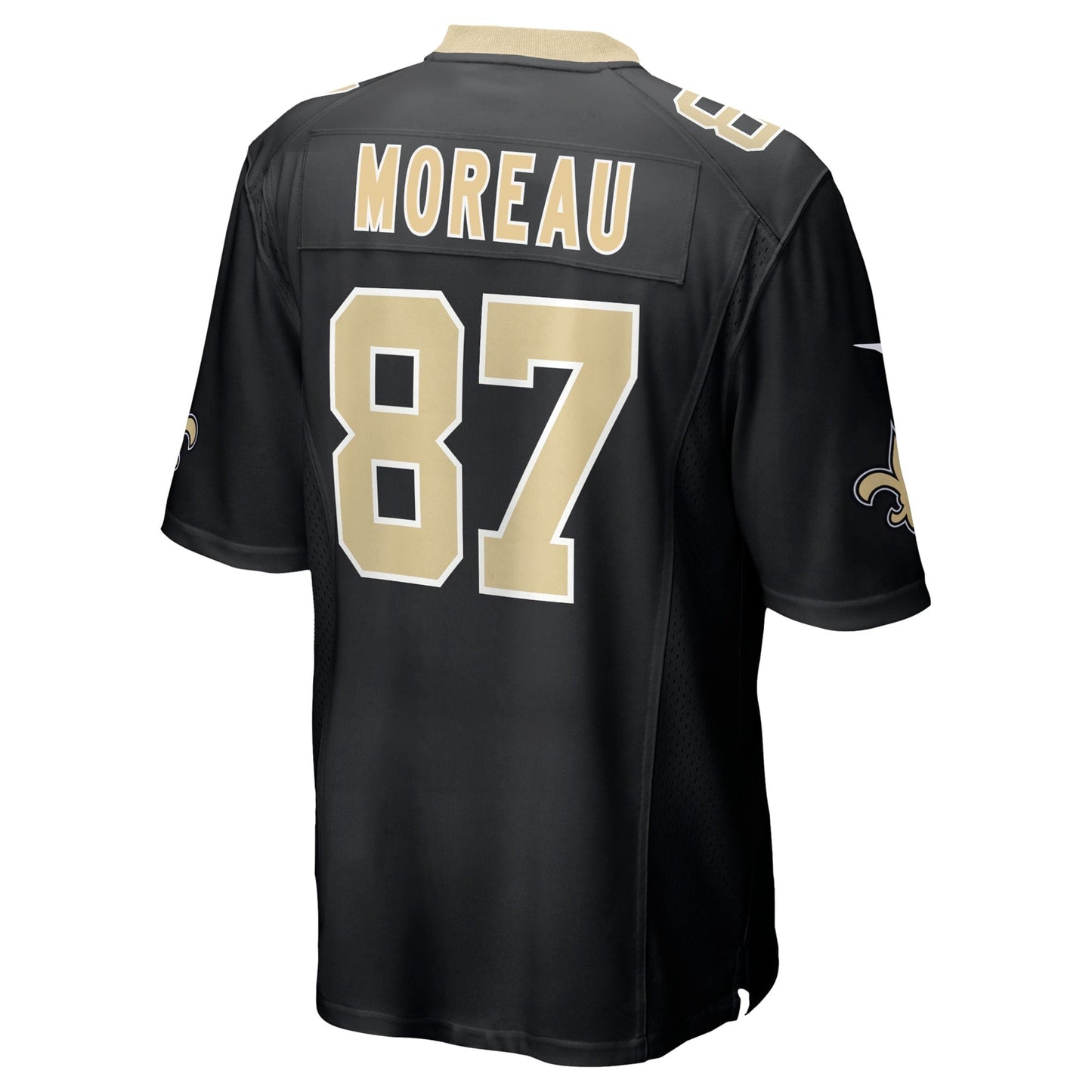Foster Moreau New Orleans Saints Game Jersey - Black football jersey product view 3