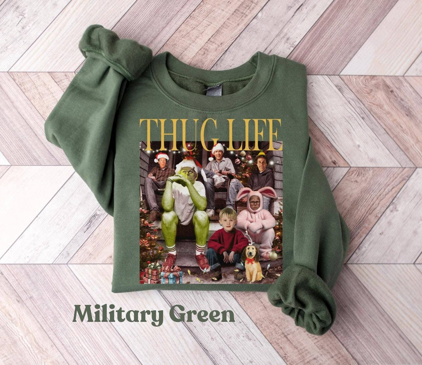 Thug Life Christmas Movie Shirt Holiday Xmas Gifts Crewneck Unisex T-shirt, Sweatshirt, Hoodie, Long Sleeve Tee - T-Shirt, Sweatshirt, Hoodie