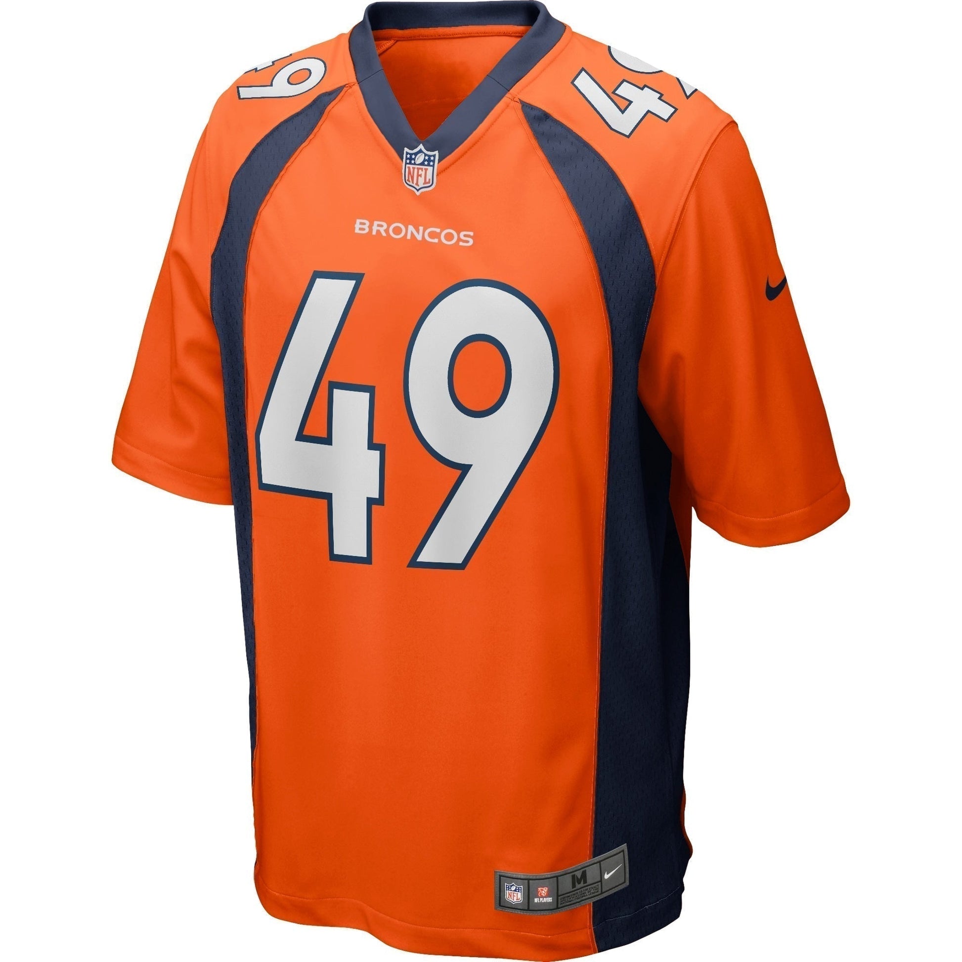 Dennis Smith Denver Broncos Game Retired Jersey - Orange football jersey product view 2