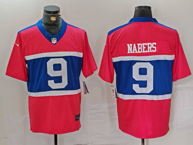 Men's New York Giants Malik Nabers Century Red Alternate Player Game Jersey football jersey product view 1