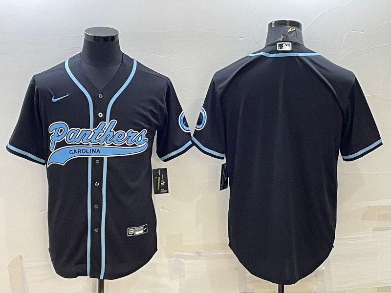 Men's Carolina Panthers Black Blank Jersey1 football jersey product view 1