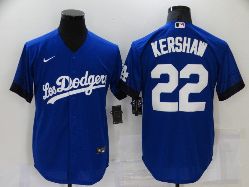 Men's Los Angeles Dodgers Clayton Kershaw Blue Stitched Jersey baseball jersey product view 1