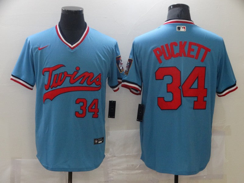 Men's Minnesota Twins Kirby Puckett Blue Replica Player Jersey baseball jersey product view 1