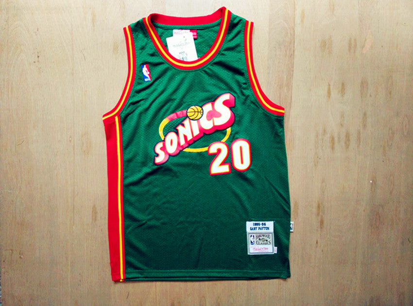 SuperSonics No. 20 Gloves Gary Payton Green 95-96 Classic Retro Premium Mesh Fan Edition Jersey basketball jersey product view 1