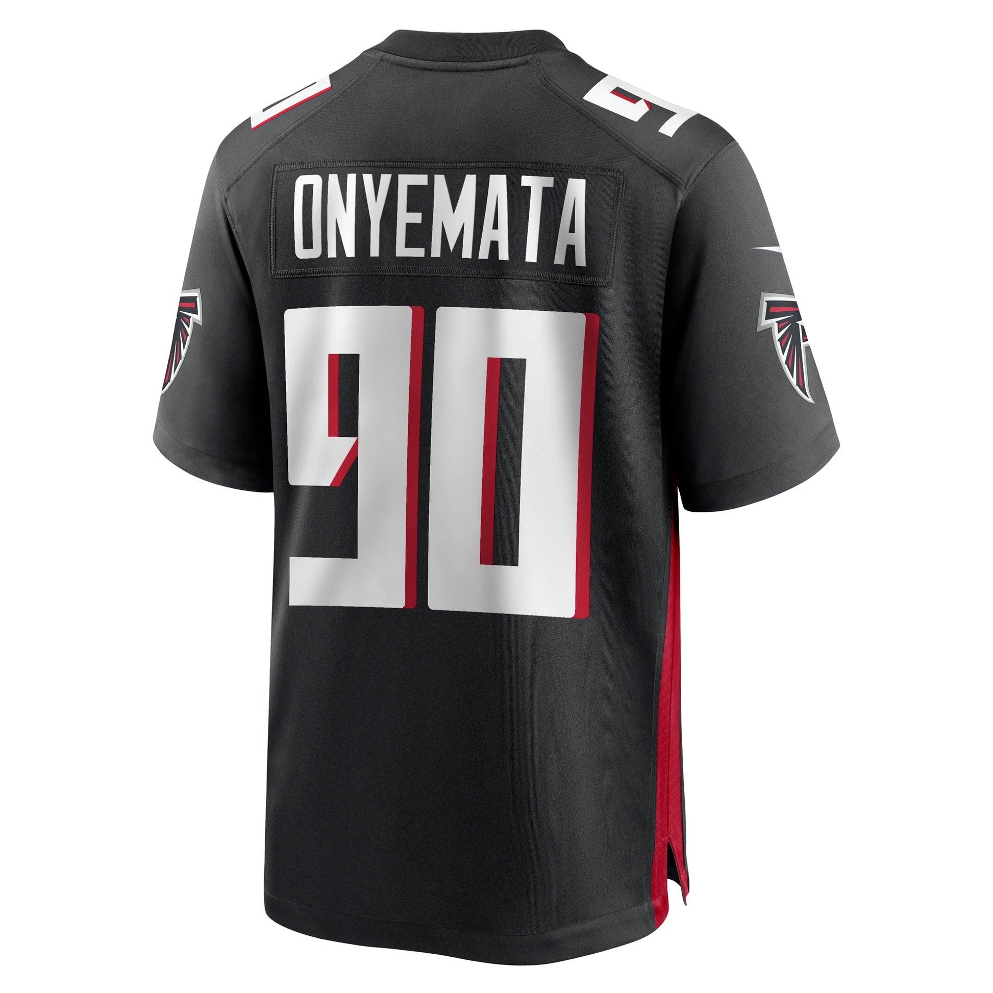 David Onyemata Atlanta Falcons Game Jersey - Black football jersey product view 3