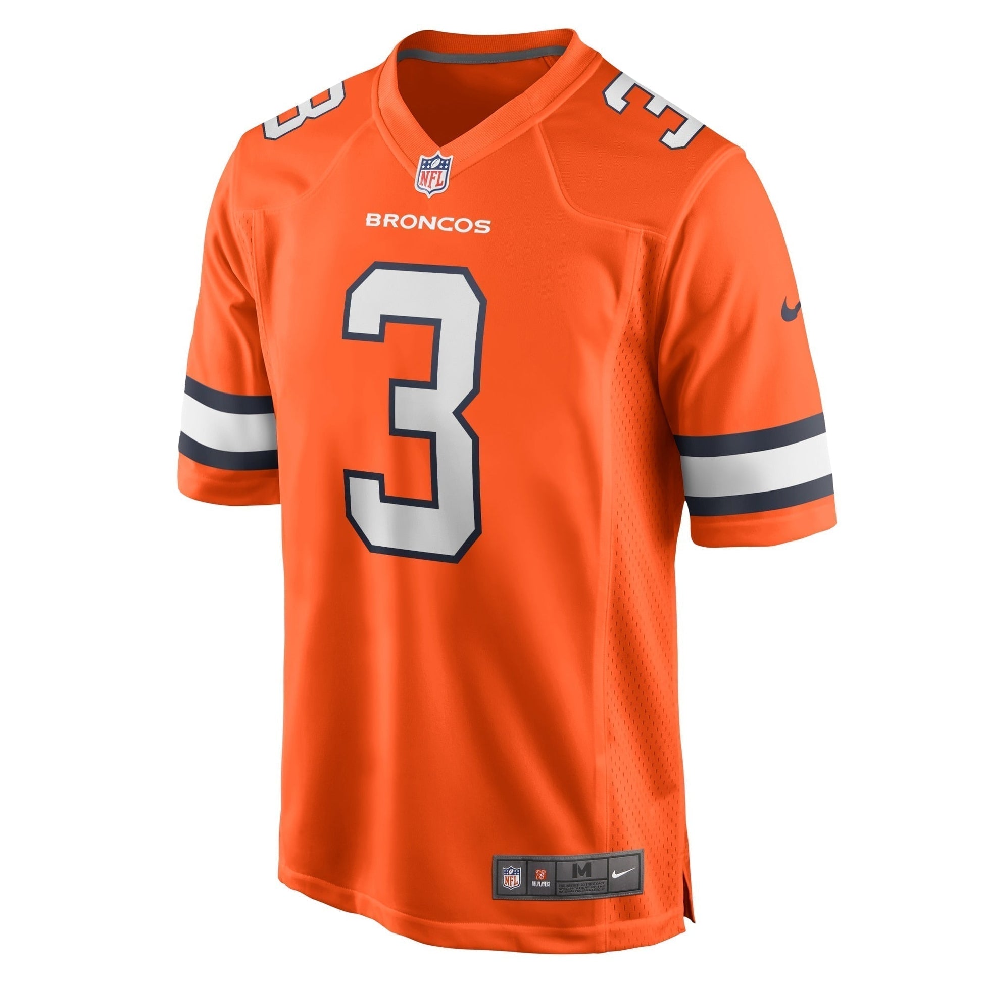 Russell Wilson Denver Broncos Alternate Game Jersey - Orange football jersey product view 2