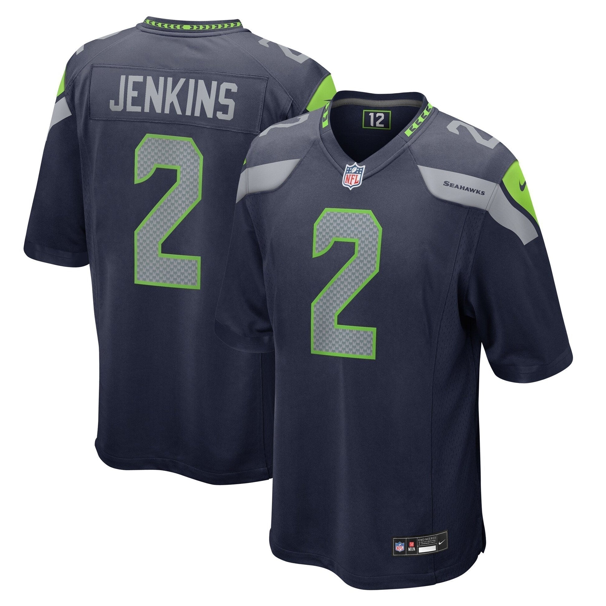 Rayshawn Jenkins Seattle Seahawks Game Jersey - College Navy football jersey product view 1
