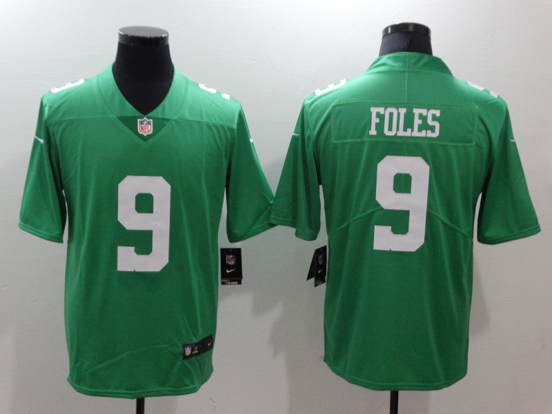 Men's Philadelphia Eagles Nick Foles #9 Green Game Jersey1 football jersey product view 1