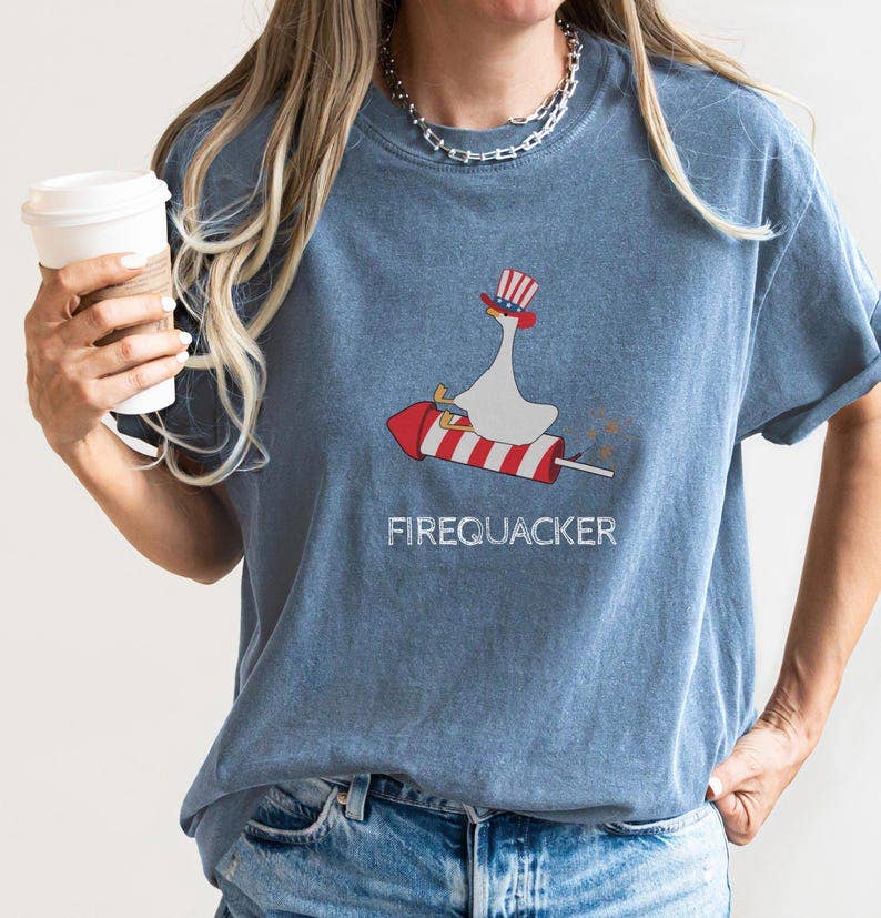 Firequacker Duck Graphic Tee Mens Womens Unisex Shirt Unisex T-shirt, Sweatshirt, Hoodie, Long Sleeve Tee - T-Shirt, Sweatshirt, Hoodie