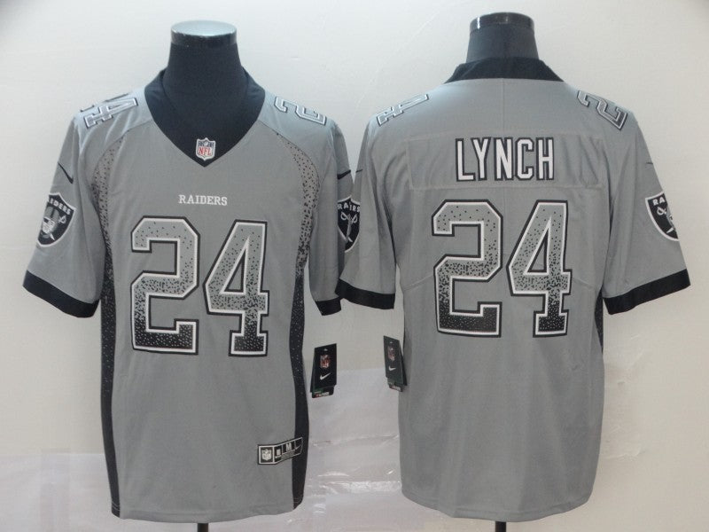 Men's Las Vegas Raiders Marshawn Lynch #24 Gray Game Player Jersey1 football jersey product view 1