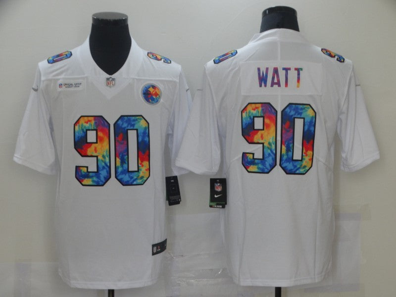 Men's Pittsburgh Steelers T.J. Watt #90 White Player Game Jersey1 football jersey product view 1