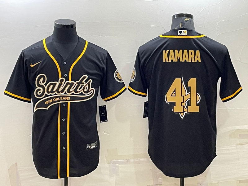 Men's New Orleans Saints Alvin Kamara Black Player Jersey Joint Edition football jersey product view 1