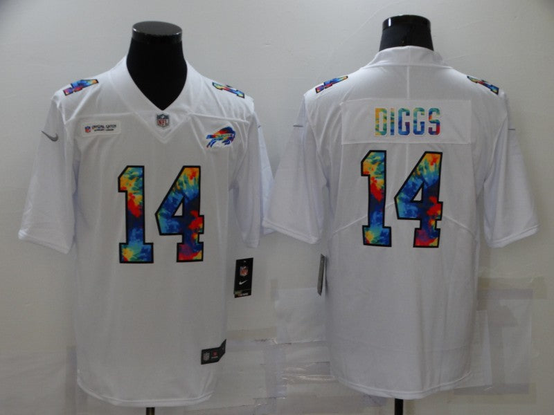Men's Buffalo Bills Stefon Diggs #14 White Game Jersey1 football jersey product view 1