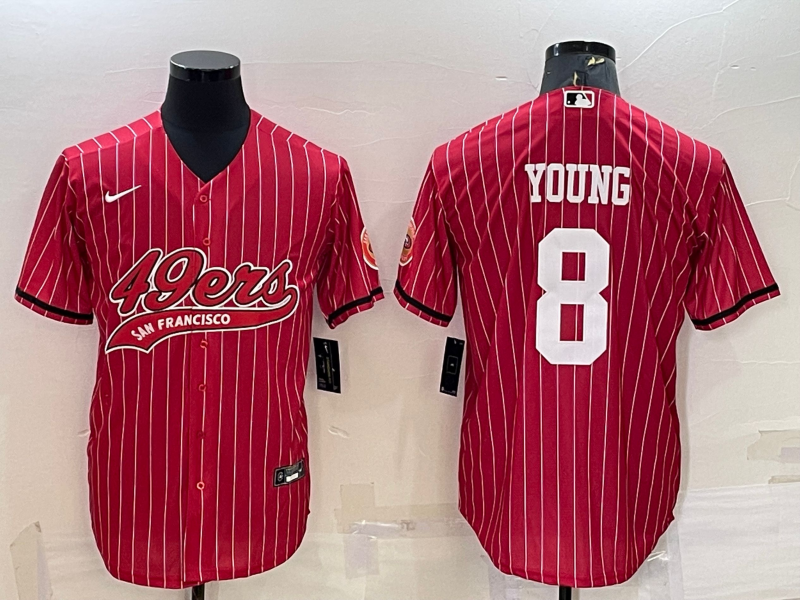 Men's San Francisco 49ers Steve Young #8 Red Player Jersey1 Joint Edition football jersey product view 1