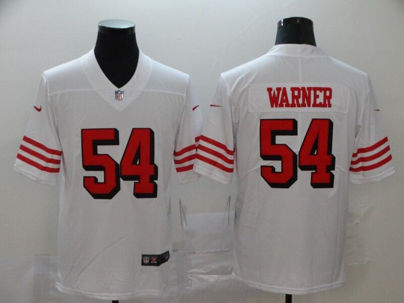 Men's San Francisco 49ers Fred Warner White Game Player Jersey football jersey product view 1
