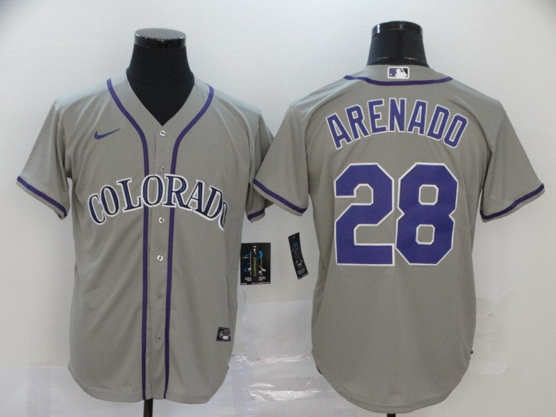 Men's Colorado Rockies Nolan Arenado Gray Replica Baseball Jersey baseball jersey product view 1