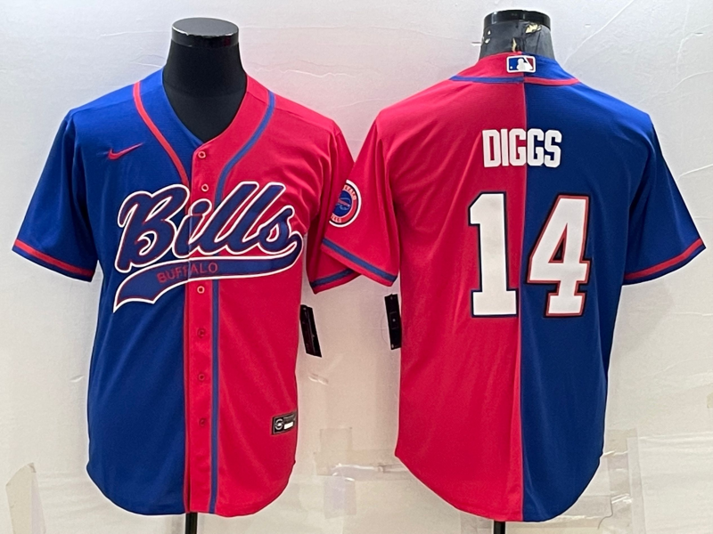 Men's Buffalo Bills Stefon Diggs Royal/Red Game Jersey Joint Edition football jersey product view 1