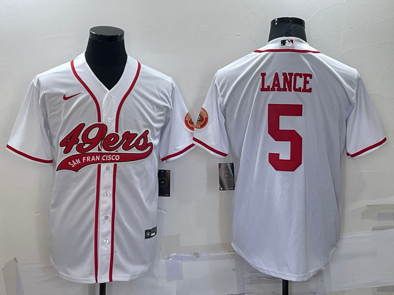Men's San Francisco 49ers Trey Lance White Game Jersey Joint Edition football jersey product view 1