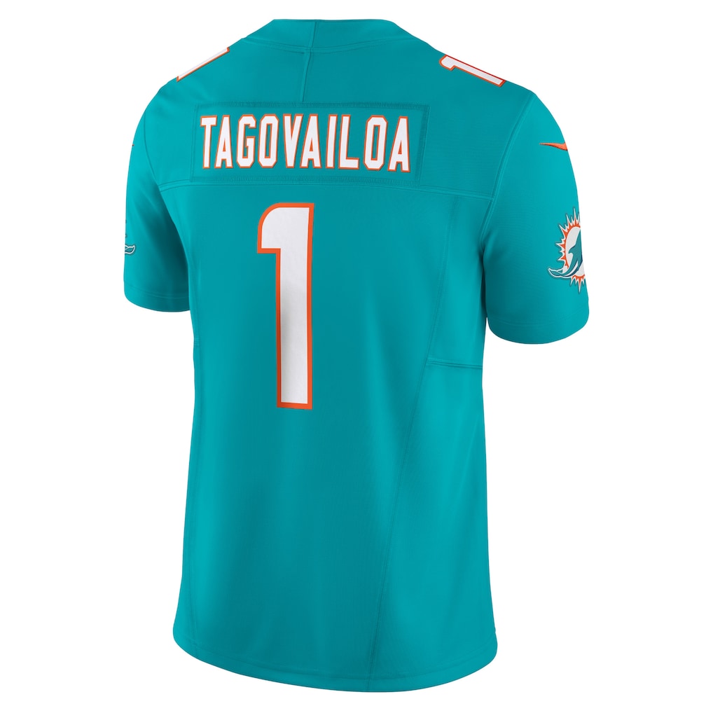 M.Dolphins #1 Tua Tagovailoa Aqua Vapor F.U.S.E. Limited Jersey football jersey product view 1