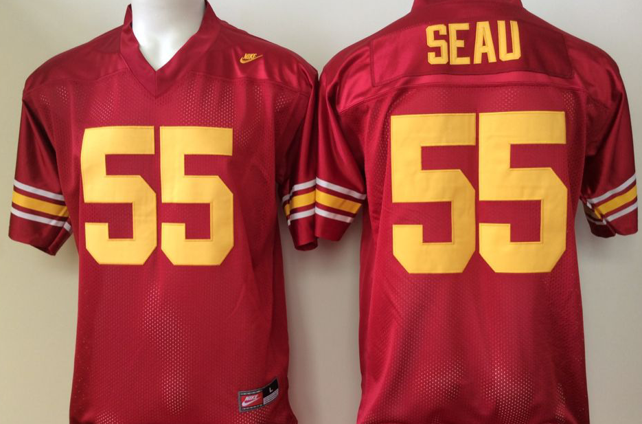 Men's USC Trojans Junior Seau #55 Cardinal Alumni Player Jersey sports jersey product view 1