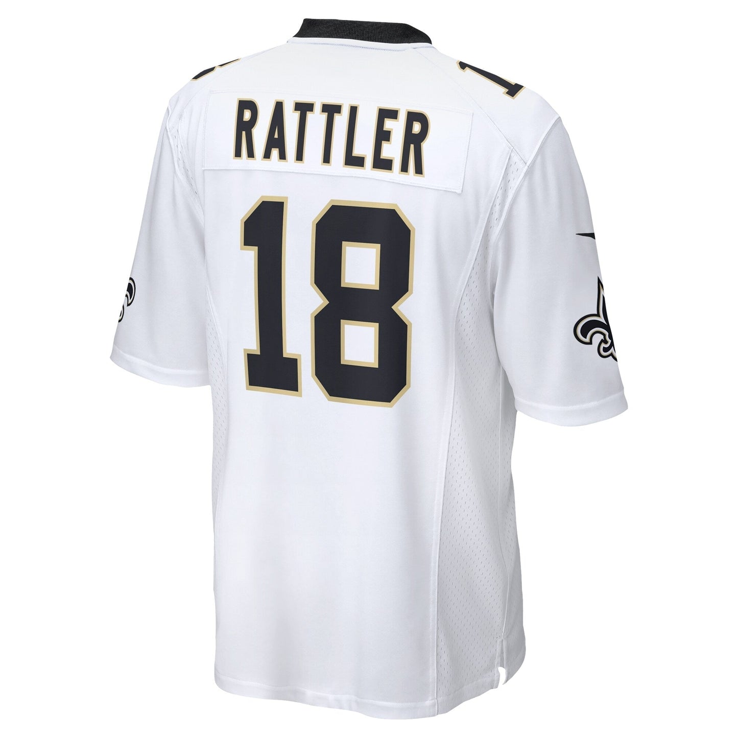 Spencer Rattler New Orleans Saints 2024 NFL Draft Game Jersey - White football jersey product view 3