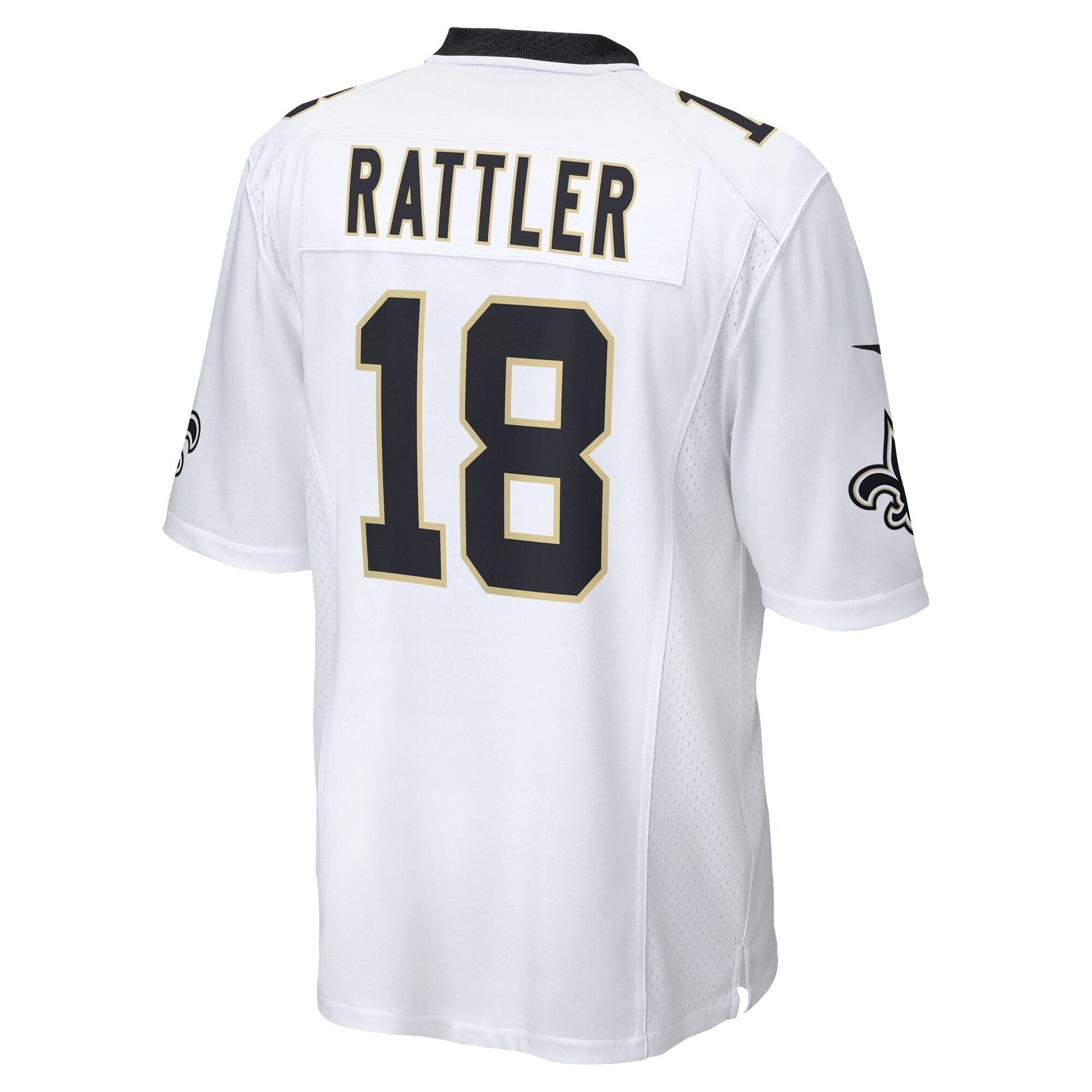 Spencer Rattler New Orleans Saints 2024 NFL Draft Game Jersey - White football jersey product view 3