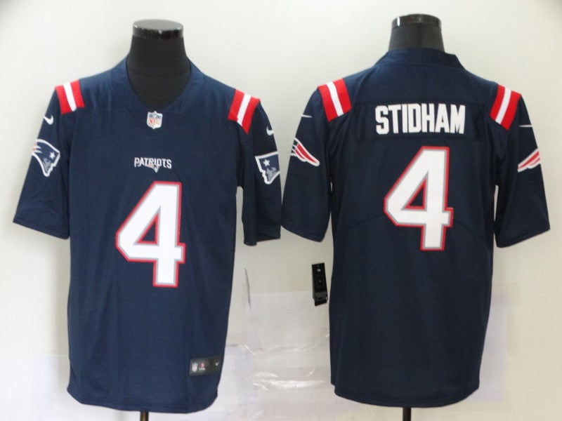 Men's New England Patriots Jarrett Stidham Navy Game Jersey football jersey product view 1