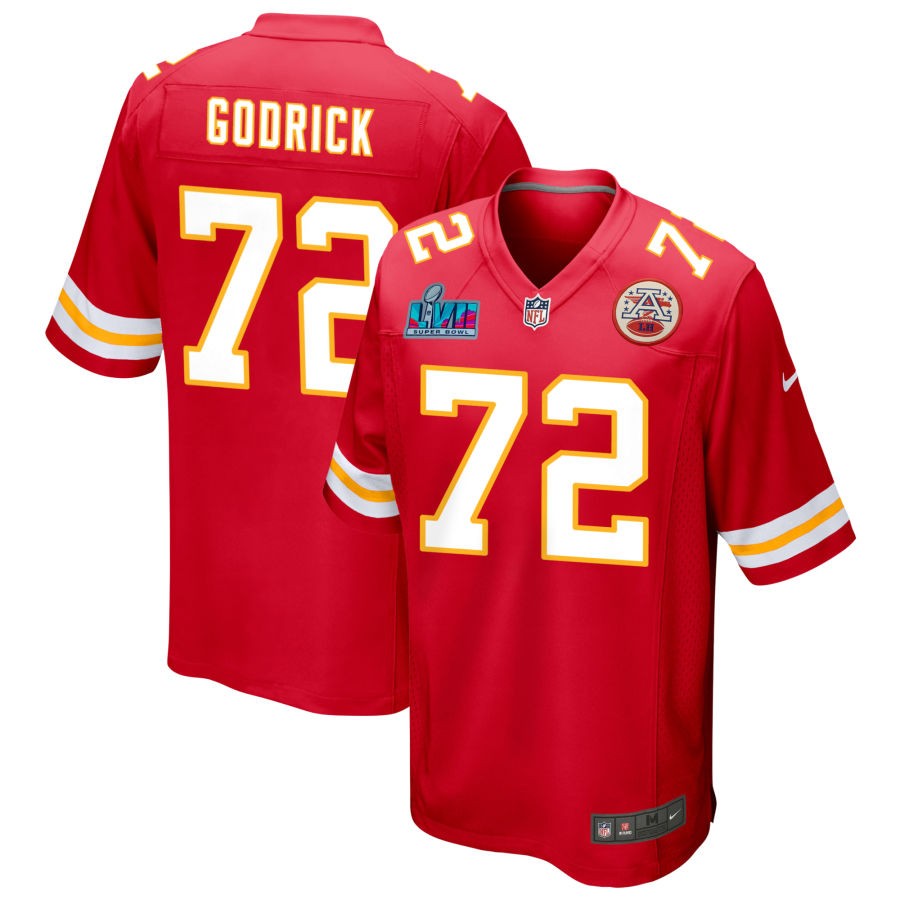 Jason Godrick Kansas City Chiefs Super Bowl LVII Game Jersey - Red football jersey product view 1