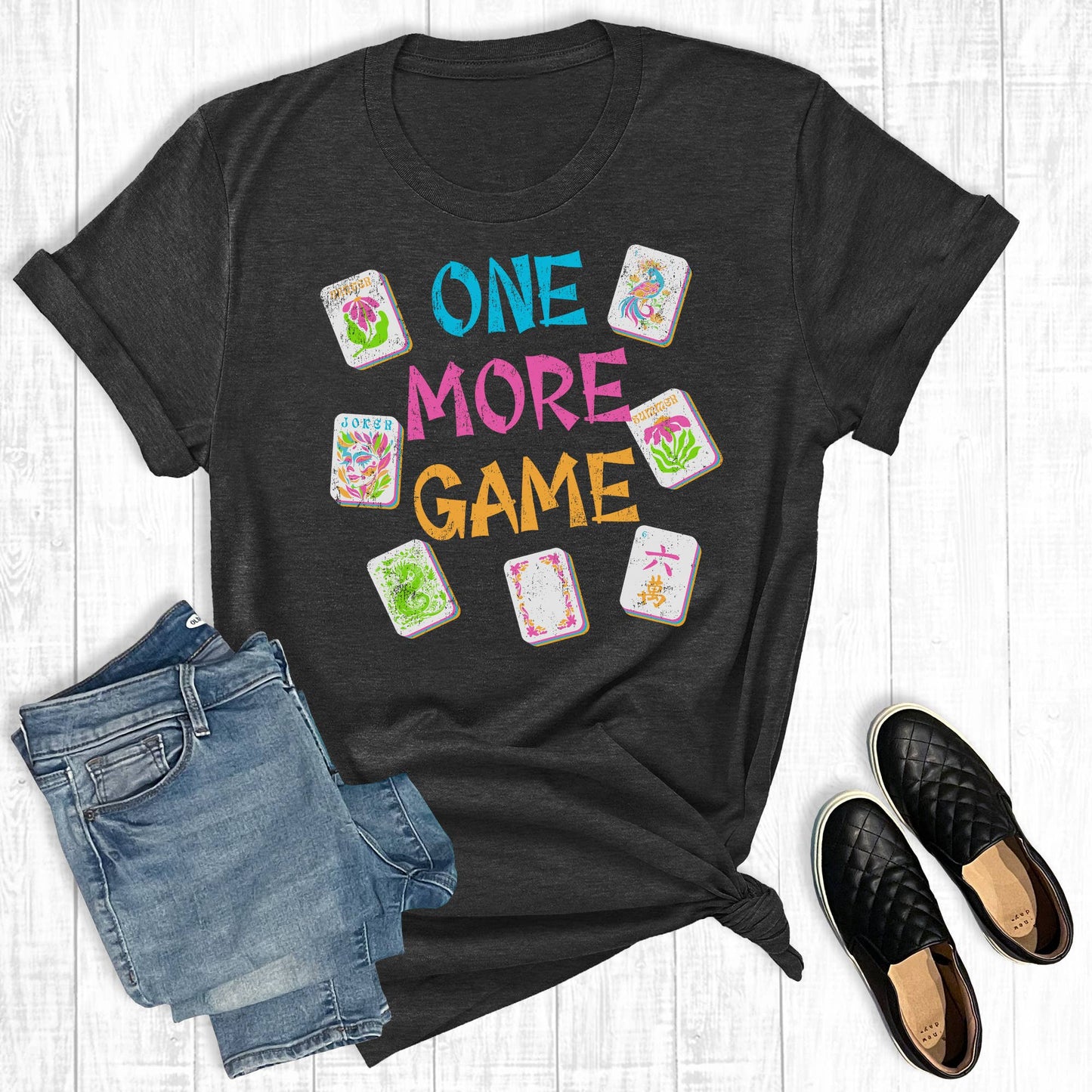 Coquette Mahjong One More Game Graphic Tee Unisex T-shirt, Sweatshirt, Hoodie, Long Sleeve Tee - T-Shirt, Sweatshirt, Hoodie