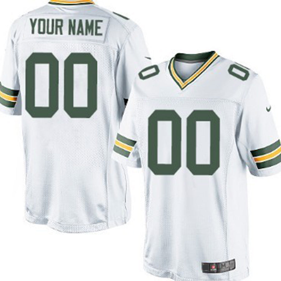 Custom1 Green Bay Packers White Limited Jersey1 Stitched American Football Jerseys football jersey product view 1