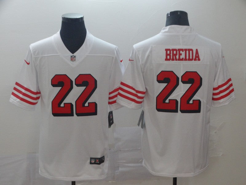Men's San Francisco 49ers Matt Breida White Game Player Jersey football jersey product view 1