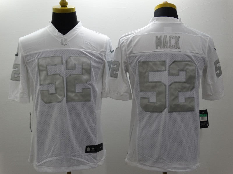 Men's Las Vegas Raiders Khalil Mack #52 White Game Jersey1 football jersey product view 1