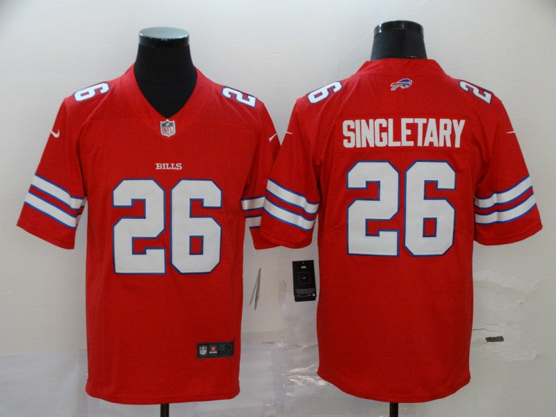 Men's Buffalo Bills Devin Singletary #26 Red Game Player Jersey1 football jersey product view 1
