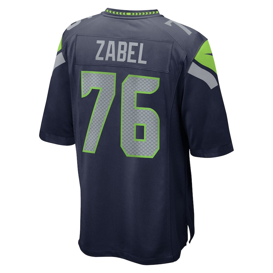 Seattle Seahawks Grey Zabel College Navy 2025 NFL Draft First Round Pick Game Jersey football jersey product view 3