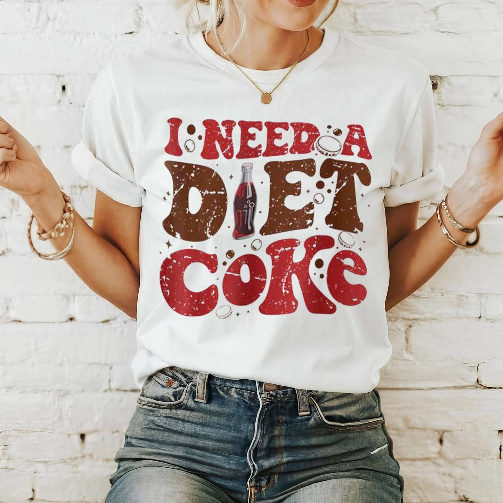 Retro I Need A Diet Coke Groovy Shirt, Funny Gift For Lovers Unisex T-shirt, Sweatshirt, Hoodie, Long Sleeve Tee - T-Shirt, Sweatshirt, Hoodie